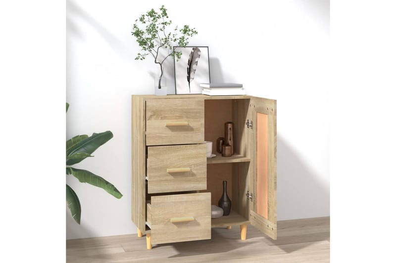 beBasic skænk 69,5x34x90 cm konstrueret træ sonoma-eg - Brun - Skænke & sideboards