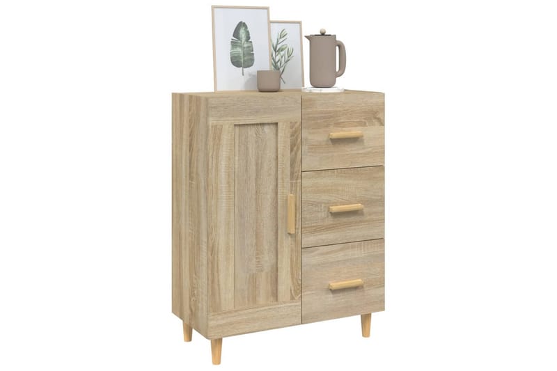 beBasic skænk 69,5x34x90 cm konstrueret træ sonoma-eg - Brun - Skænke & sideboards