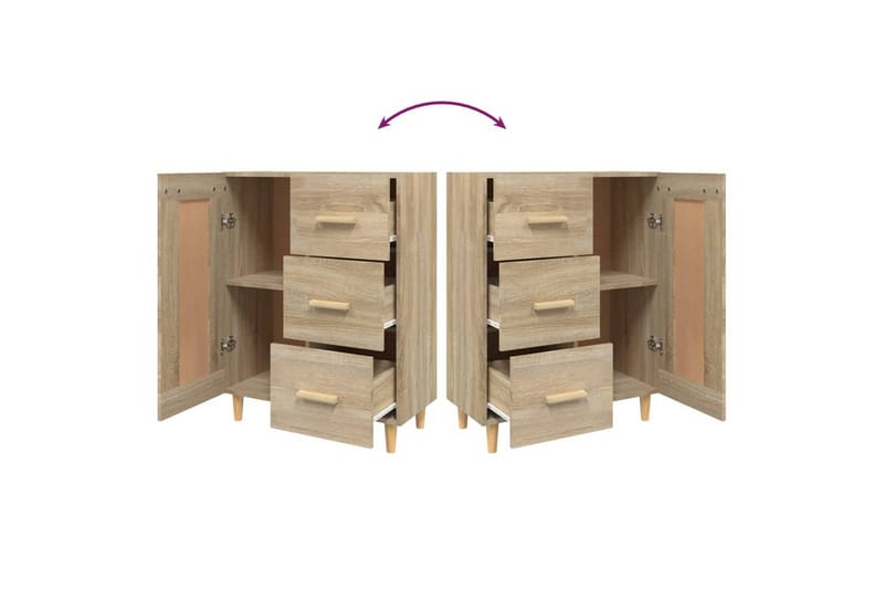 beBasic skænk 69,5x34x90 cm konstrueret træ sonoma-eg - Brun - Opbevaring - Opbevaringsmøbler - Skænke & sideboards