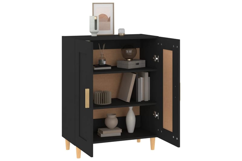 beBasic skænk 69,5x34x90 cm konstrueret træ sort - Sort - Skænke & sideboards