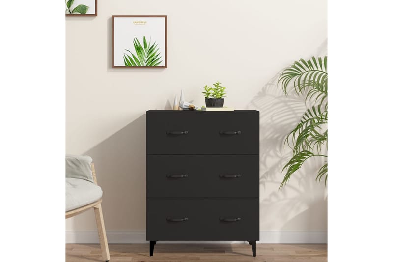 beBasic skænk 69,5x34x90 cm konstrueret træ sort - Sort - Skænke & sideboards