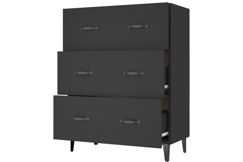 beBasic skænk 69,5x34x90 cm konstrueret træ sort - Sort - Skænke & sideboards