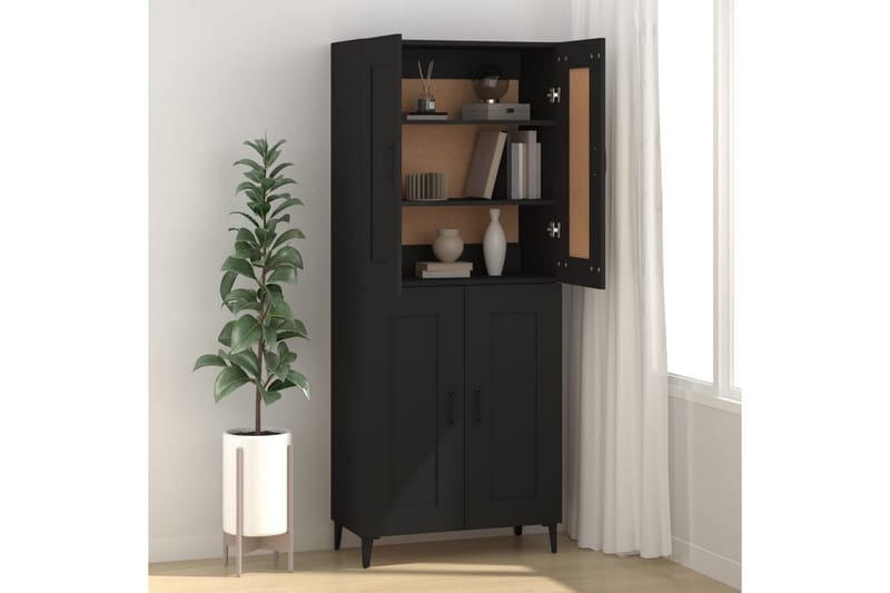 beBasic skænk 69,5x34x90 cm konstrueret træ sort - Sort - Skænke & sideboards