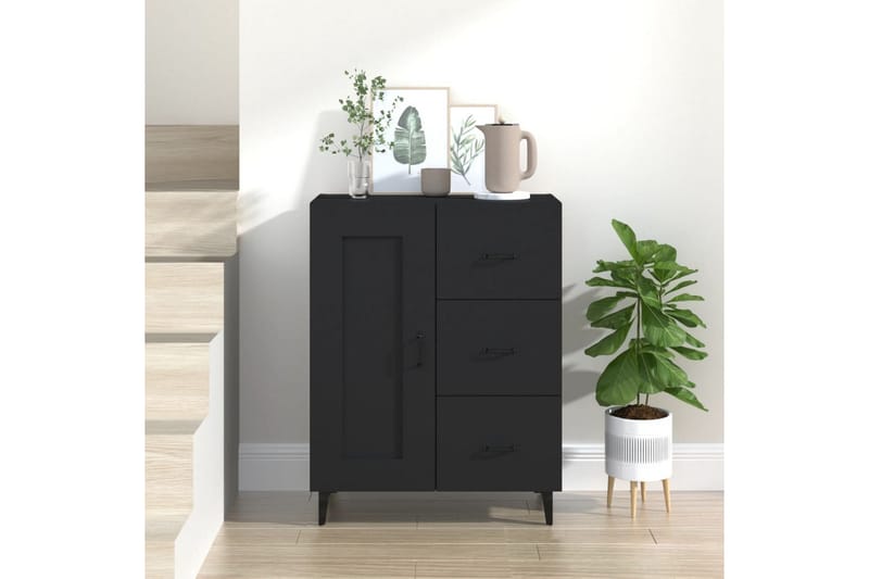 beBasic skænk 69,5x34x90 cm konstrueret træ sort - Sort - Skænke & sideboards