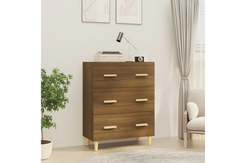 beBasic skænk 70x34x90 cm konstrueret træ brun egetræsfarve - Brun - Skænke & sideboards