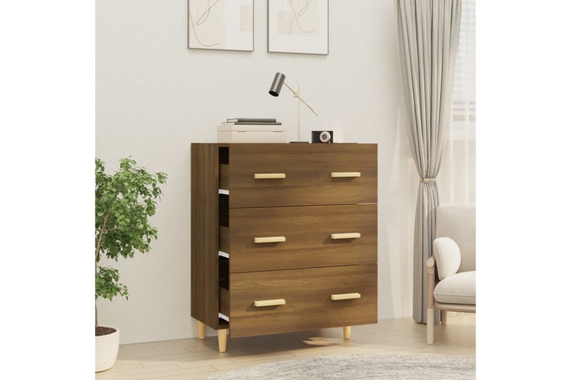 beBasic skænk 70x34x90 cm konstrueret træ brun egetræsfarve - Brun - Skænke & sideboards