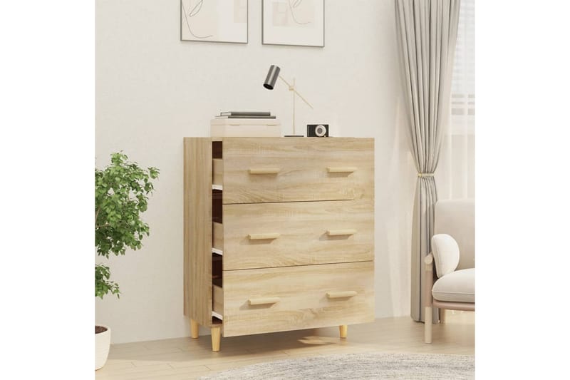 beBasic skænk 70x34x90 cm konstrueret træ sonoma-eg - Brun - Skænke & sideboards