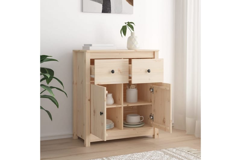 beBasic skænk 70x35x80 cm massivt fyrretræ - Brun - Skænke & sideboards