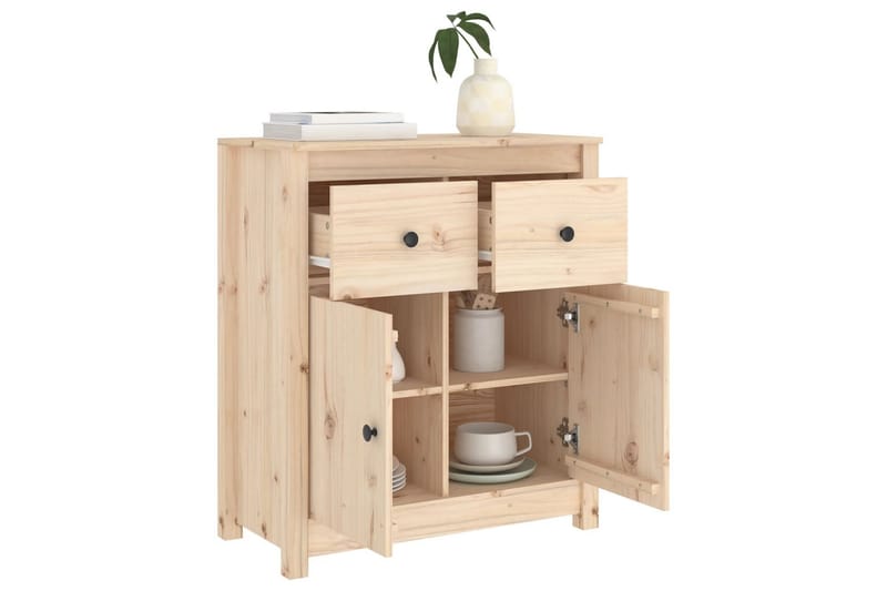 beBasic skænk 70x35x80 cm massivt fyrretræ - Brun - Skænke & sideboards