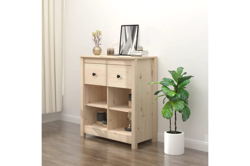 beBasic skænk 70x35x80 cm massivt fyrretræ - Brun - Skænke & sideboards