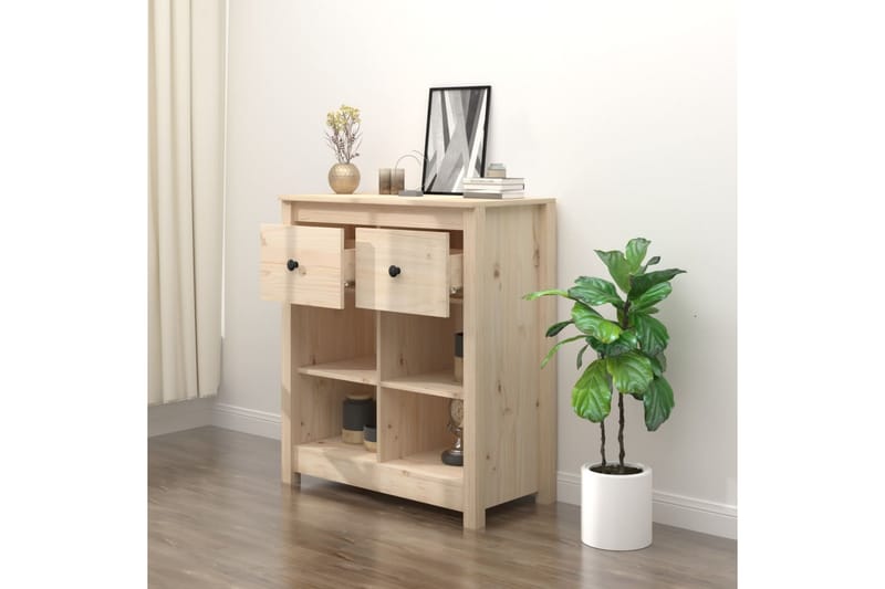 beBasic skænk 70x35x80 cm massivt fyrretræ - Brun - Skænke & sideboards