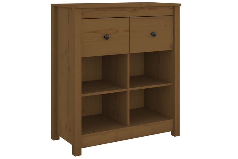 beBasic skænk 70x35x80 cm massivt fyrretræ gyldenbrun - Brun - Skænke & sideboards