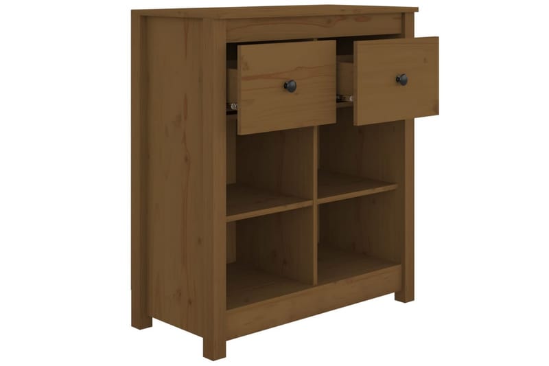 beBasic skænk 70x35x80 cm massivt fyrretræ gyldenbrun - Brun - Skænke & sideboards