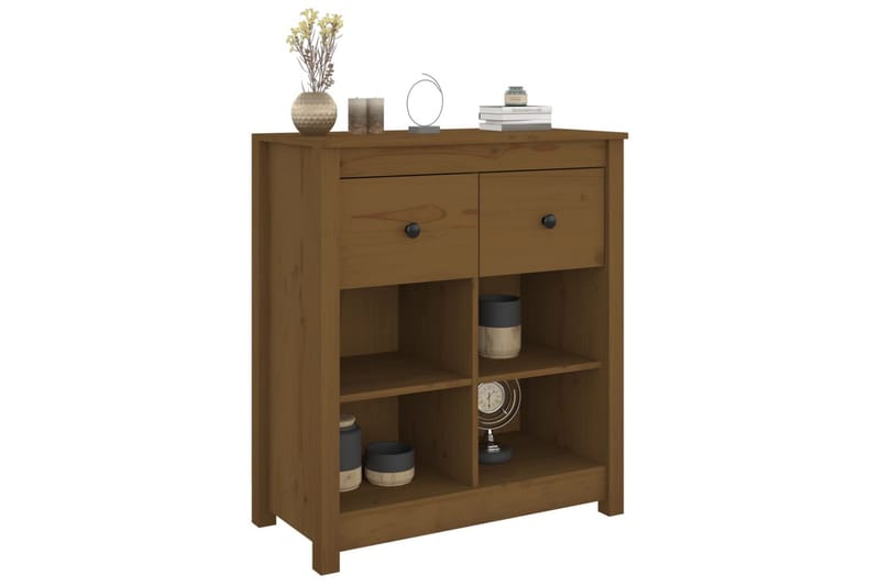 beBasic skænk 70x35x80 cm massivt fyrretræ gyldenbrun - Brun - Skænke & sideboards