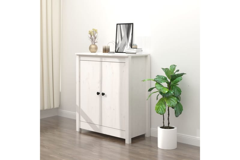 beBasic skænk 70x35x80 cm massivt fyrretræ hvid - Hvid - Opbevaring - Opbevaringsmøbler - Skænke & sideboards