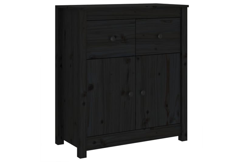 beBasic skænk 70x35x80 cm massivt fyrretræ sort - Sort - Skænke & sideboards