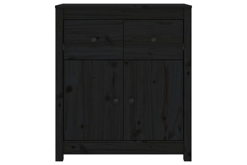 beBasic skænk 70x35x80 cm massivt fyrretræ sort - Sort - Skænke & sideboards