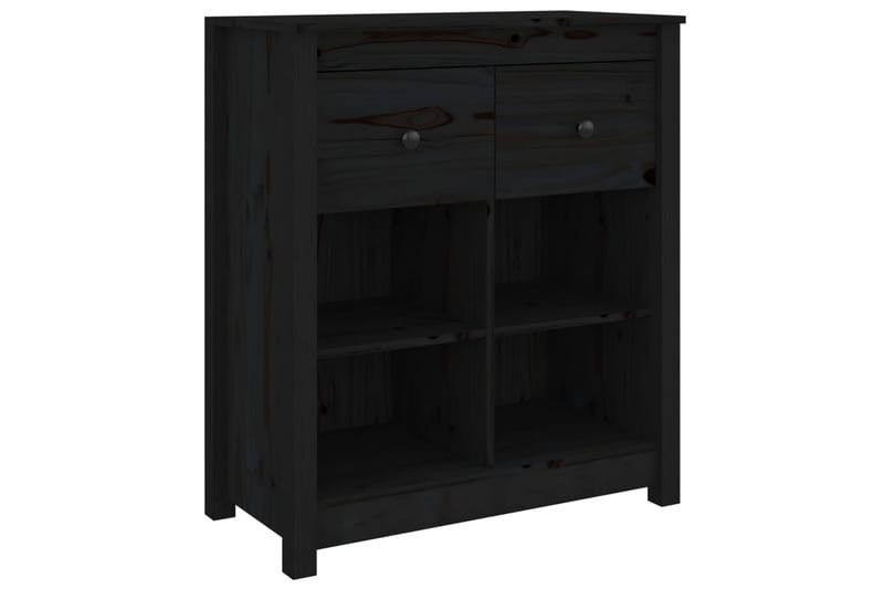 beBasic skænk 70x35x80 cm massivt fyrretræ sort - Sort - Skænke & sideboards