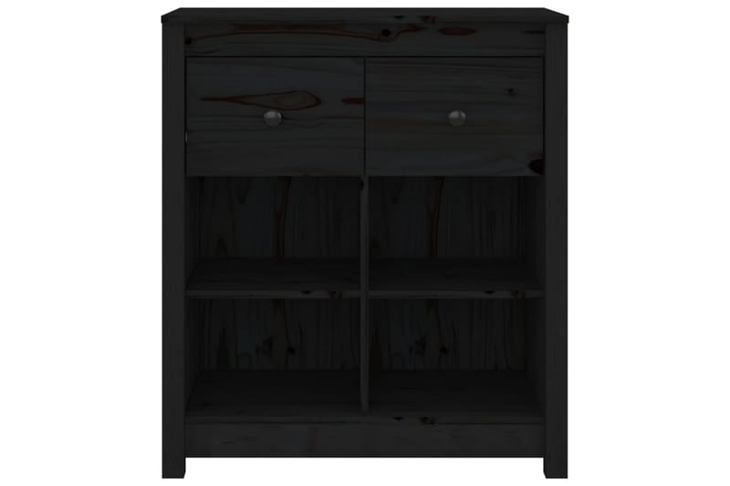 beBasic skænk 70x35x80 cm massivt fyrretræ sort - Sort - Skænke & sideboards