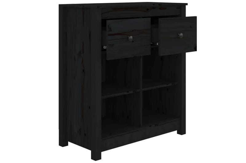 beBasic skænk 70x35x80 cm massivt fyrretræ sort - Sort - Skænke & sideboards