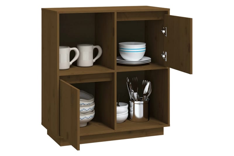 beBasic skænk 74x35x80 cm massivt fyrretræ gyldenbrun - Brun - Opbevaring - Opbevaringsmøbler - Skænke & sideboards