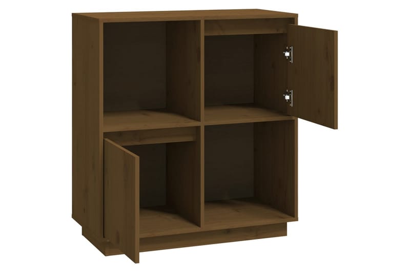 beBasic skænk 74x35x80 cm massivt fyrretræ gyldenbrun - Brun - Skænke & sideboards