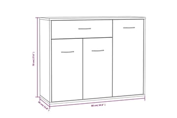 beBasic skænk 88x30x70 cm konstrueret træ grå sonoma-eg - GrÃ¥ - Opbevaring - Opbevaringsmøbler - Skænke & sideboards