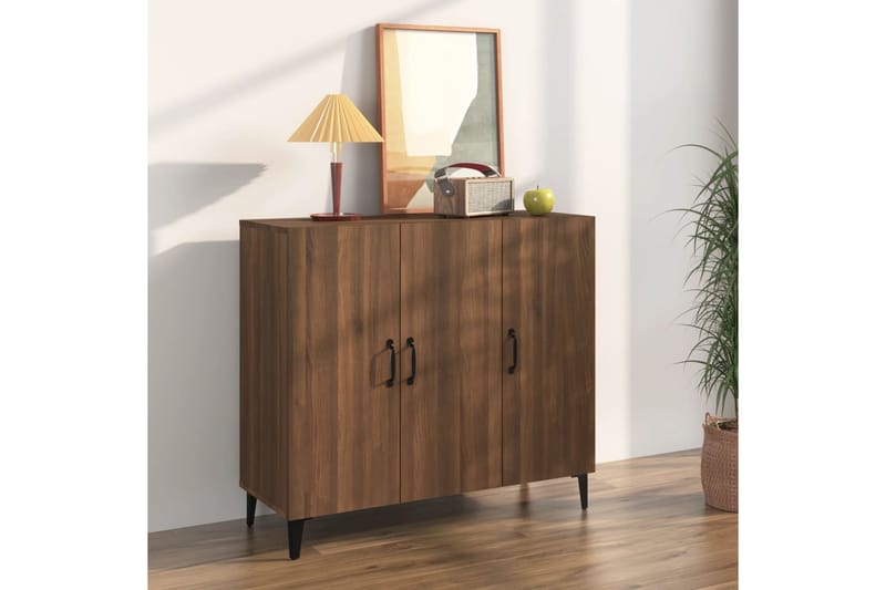 beBasic skænk 90x34x80 cm konstrueret træ brun egetræsfarve - Brun - Skænke & sideboards