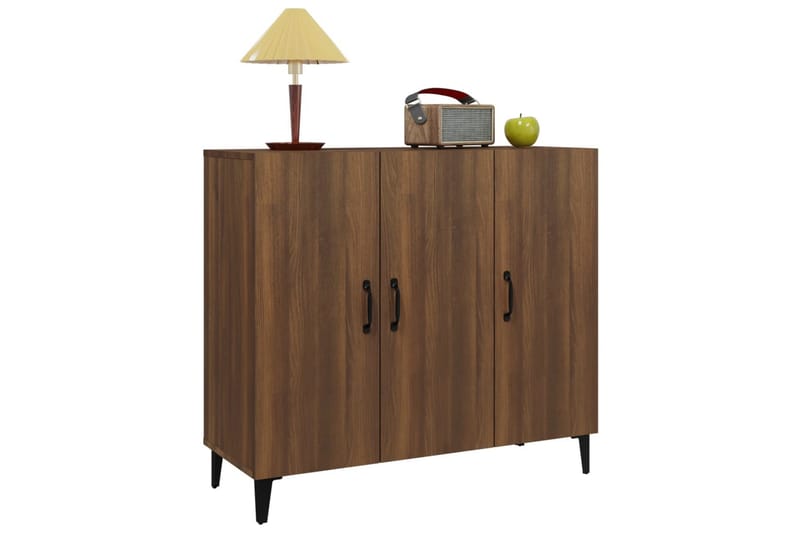 beBasic skænk 90x34x80 cm konstrueret træ brun egetræsfarve - Brun - Skænke & sideboards