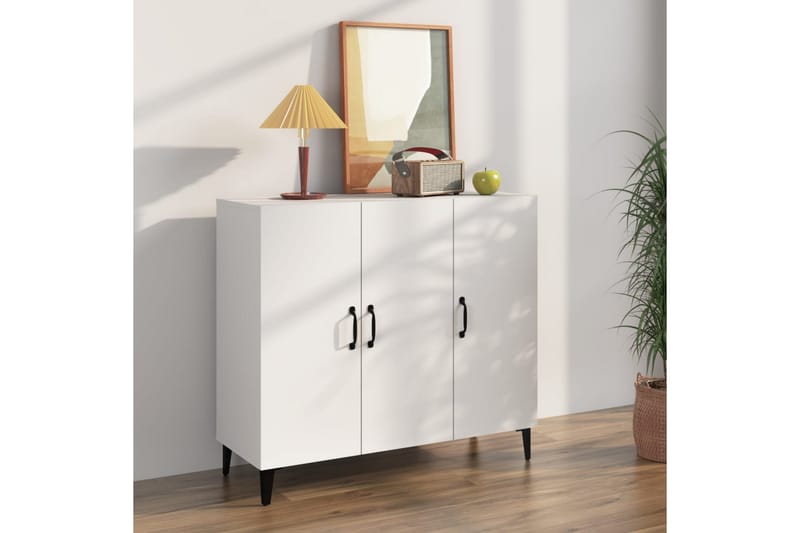 beBasic skænk 90x34x80 cm konstrueret træ hvid - Hvid - Skænke & sideboards