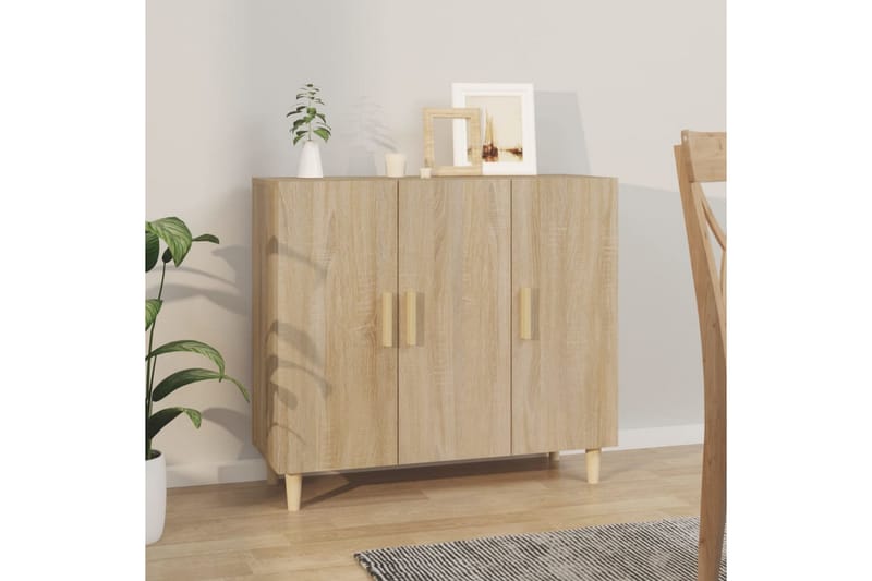 beBasic skænk 90x34x80 cm konstrueret træ sonoma-eg - Brun - Opbevaring - Opbevaringsmøbler - Skænke & sideboards