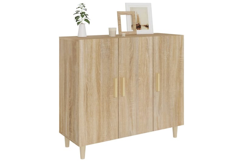 beBasic skænk 90x34x80 cm konstrueret træ sonoma-eg - Brun - Opbevaring - Opbevaringsmøbler - Skænke & sideboards