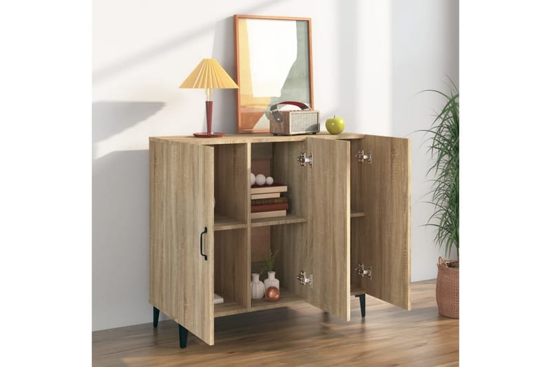 beBasic skænk 90x34x80 cm konstrueret træ sonoma-eg - Brun - Skænke & sideboards