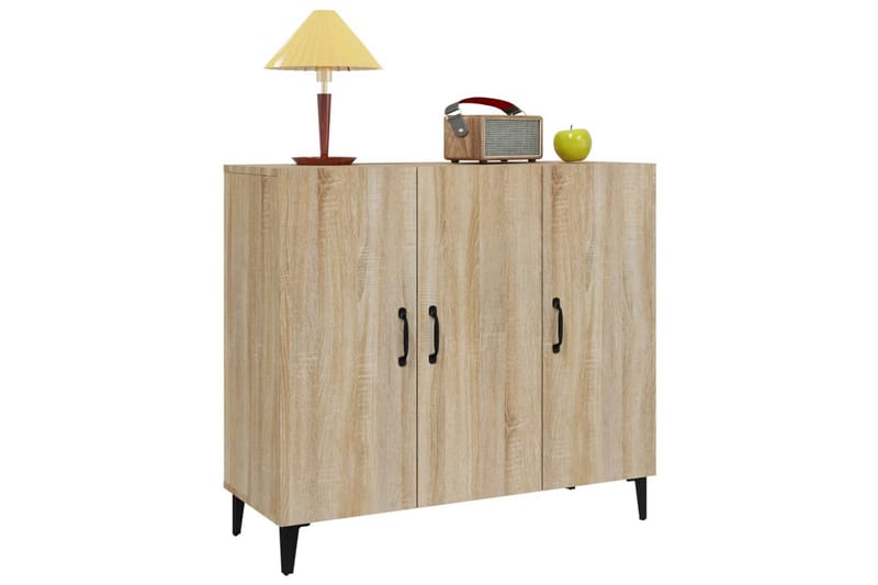 beBasic skænk 90x34x80 cm konstrueret træ sonoma-eg - Brun - Skænke & sideboards