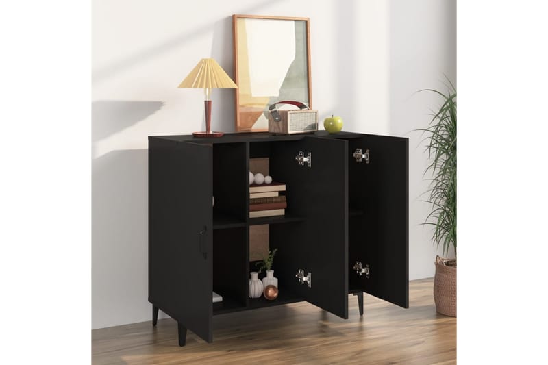 beBasic skænk 90x34x80 cm konstrueret træ sort - Sort - Skænke & sideboards