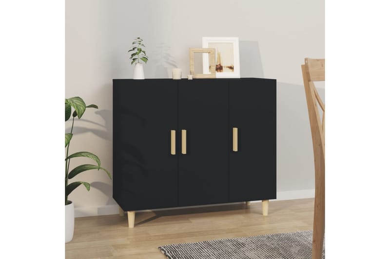 beBasic skænk 90x34x80 cm konstrueret træ sort - Sort - Skænke & sideboards