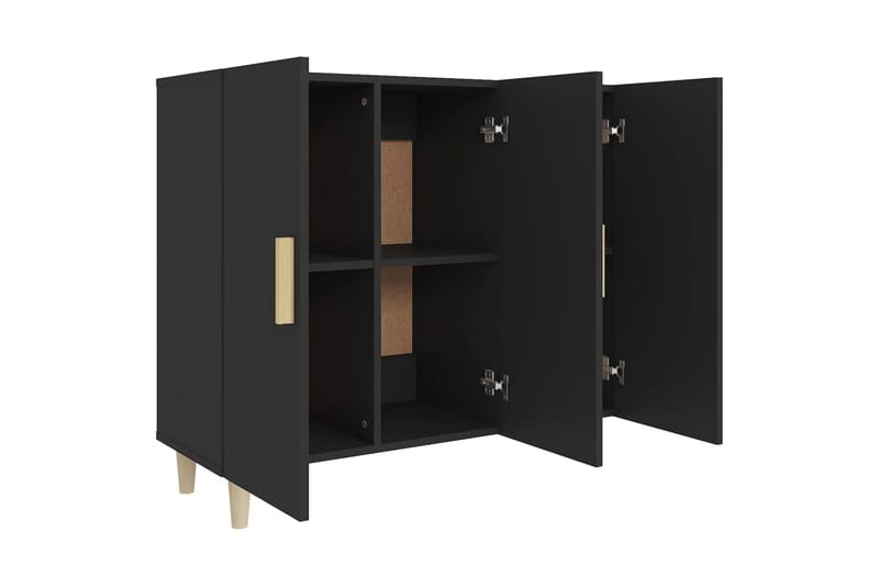 beBasic skænk 90x34x80 cm konstrueret træ sort - Sort - Skænke & sideboards