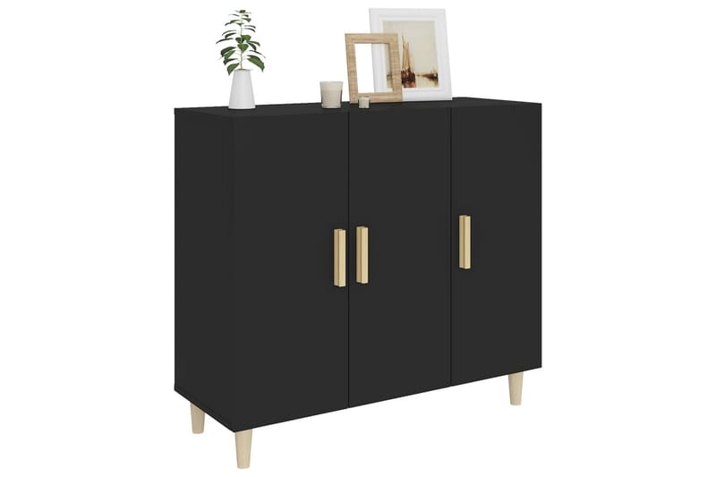 beBasic skænk 90x34x80 cm konstrueret træ sort - Sort - Skænke & sideboards