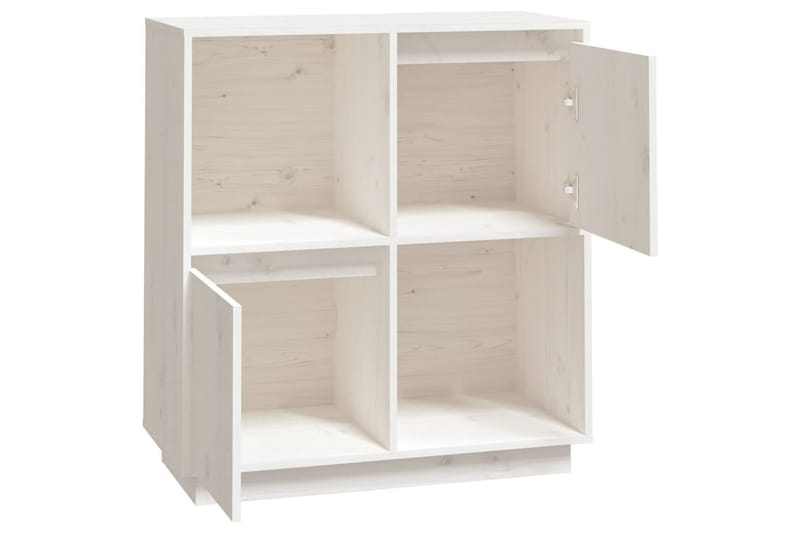 beBasic skænk74x35x80 cm massivt fyrretræ hvid - Hvid - Skænke & sideboards