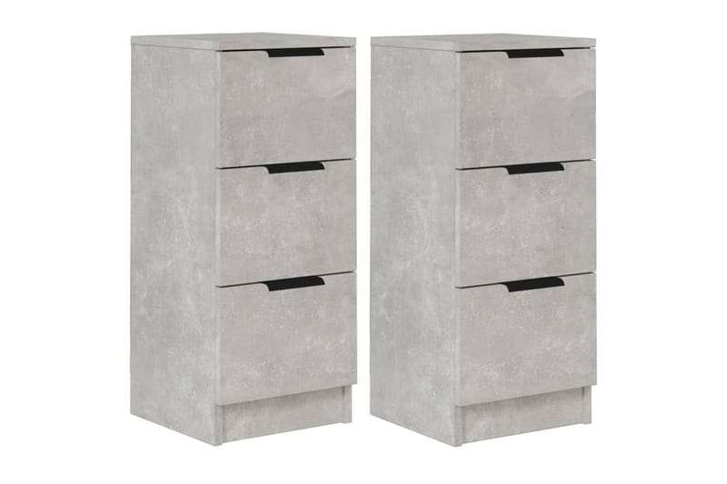 beBasic skænke 2 stk. 30x30x70 cm konstrueret træ betongrå - GrÃ¥ - Skænke & sideboards