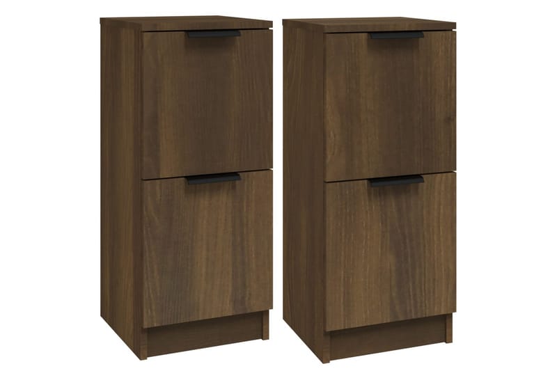 beBasic skænke 2 stk. 30x30x70 cm konstrueret træ brun egetræsfarve - Brun - Skænke & sideboards