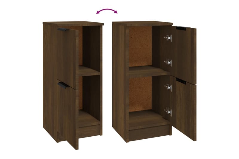 beBasic skænke 2 stk. 30x30x70 cm konstrueret træ brun egetræsfarve - Brun - Skænke & sideboards