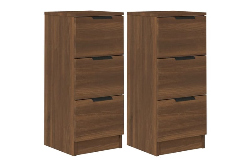 beBasic skænke 2 stk. 30x30x70 cm konstrueret træ brun egetræsfarve - Brun - Opbevaring - Opbevaringsmøbler - Skænke & sideboards