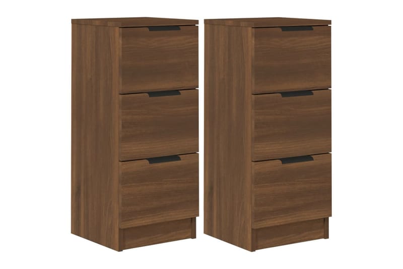 beBasic skænke 2 stk. 30x30x70 cm konstrueret træ brun egetræsfarve - Brun - Skænke & sideboards