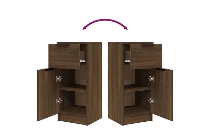 beBasic skænke 2 stk. 30x30x70 cm konstrueret træ brun egetræsfarve - Brun - Opbevaring - Opbevaringsmøbler - Skænke & sideboards