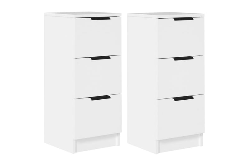 beBasic skænke 2 stk. 30x30x70 cm konstrueret træ hvid - Hvid - Skænke & sideboards