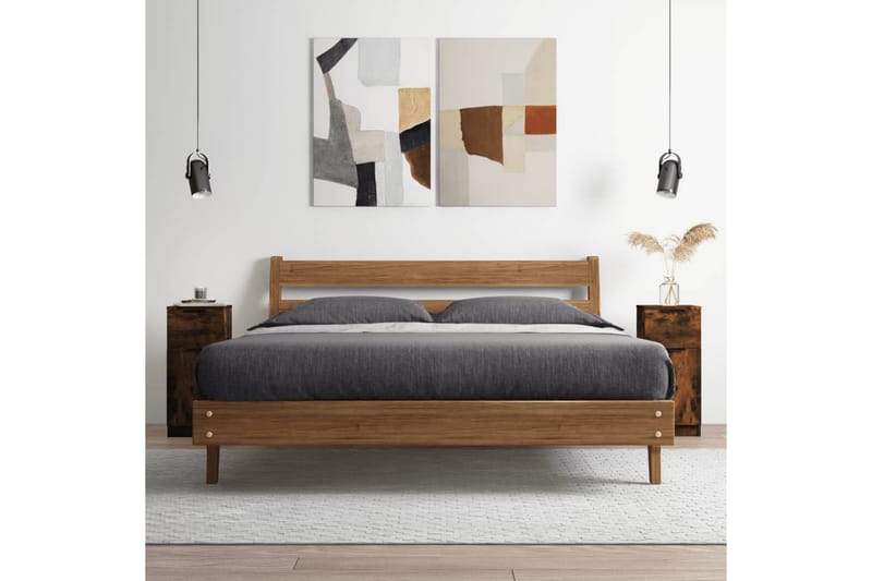 beBasic skænke 2 stk. 30x30x70 cm konstrueret træ røget egetræ - Brun - Skænke & sideboards