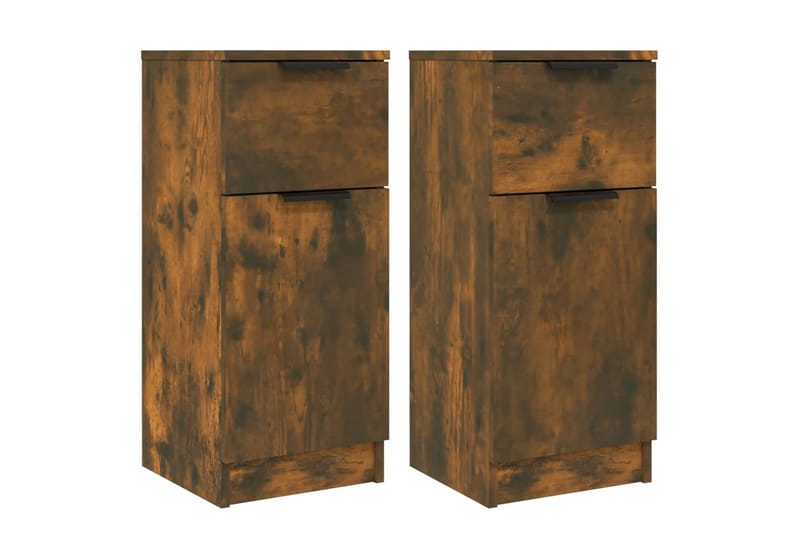 beBasic skænke 2 stk. 30x30x70 cm konstrueret træ røget egetræ - Brun - Skænke & sideboards