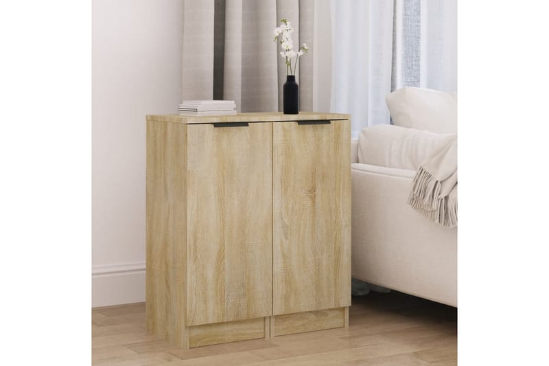 beBasic skænke 2 stk. 30x30x70 cm konstrueret træ sonoma-eg - Brun - Skænke & sideboards