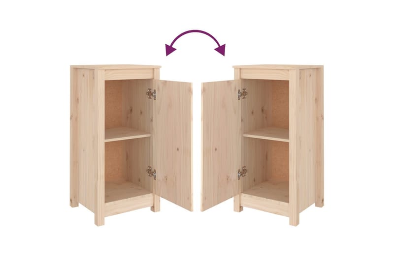 beBasic skænke 2 stk. 40x35x80 cm massivt fyrretræ - Brun - Skænke & sideboards